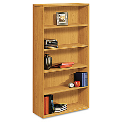 HON 10500 Series Laminate Bookcase, Five-Shelf, 36w x 13.13d x 71h, Harvest (105535CC)