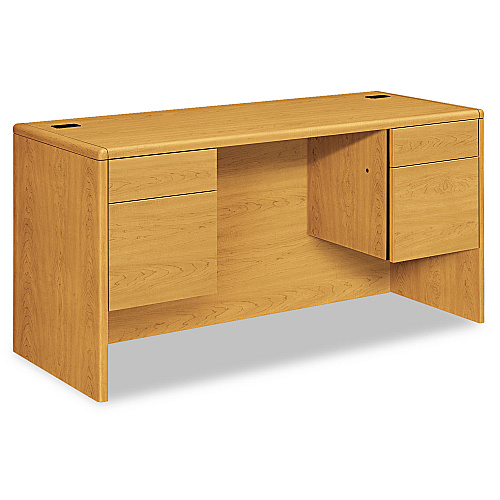 HON 10700 Kneespace Credenza, 3/4 Height Pedestals, 60w x 24d x 29.5h, Harvest (10765CC)
