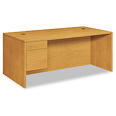 HON 10500 Series "L" Workstation Single Pedestal Desk with 3/4 Height Pedestal, 72" x 36" x 29.5", Harvest (10586LCC)