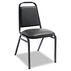 Alera Padded Steel Stacking Chair, Supports Up to 250 lb, Black, 4/Carton (ALESC68VY10B)