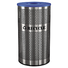 Ex-Cell Stainless Steel Recycle Receptacle, 33 gal, Stainless Steel (VCR33PERFS)