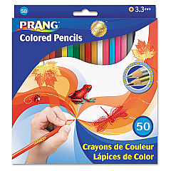 Prang Colored Pencil Sets, 3.3 mm, 2B (#1), Assorted Lead/Barrel Colors, 50/Pack (22480)