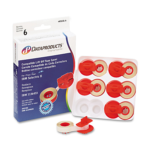 Compatible Dataproducts R51816 Compatible Low-Tack Lift-Off Tape, Clear, 6/Box