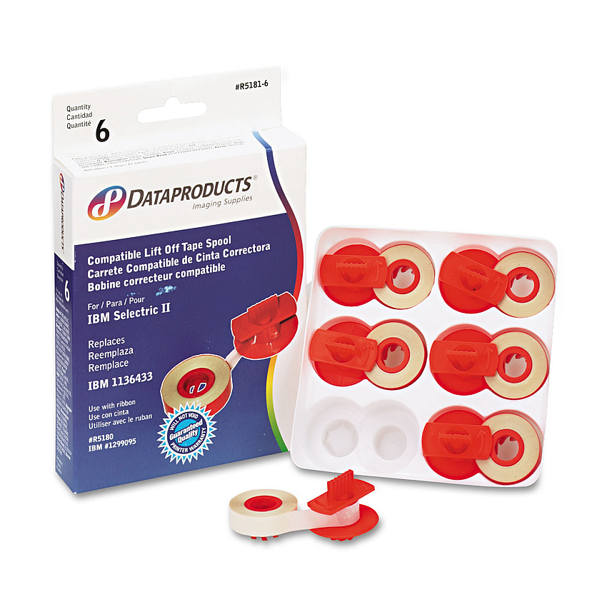 Compatible Dataproducts R51816 Compatible Low-Tack Lift-Off Tape, Clear, 6/Box