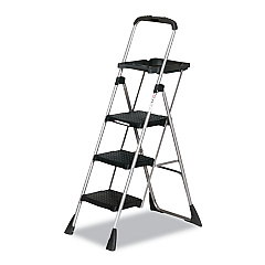 COSCO Max Work Platform, 55" Working Height, 225 lb Capacity, 3 Steps, Steel, Black (11880PBL1E)