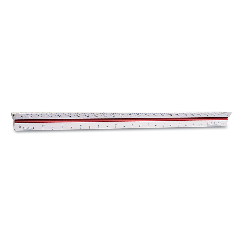 Chartpak Triangular Scale, Plastic, 12" Long, Architectural, Color-Coded (235A)