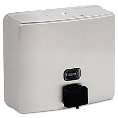 Bobrick ConturaSeries Surface-Mounted Liquid Soap Dispenser, 40 oz, 7 x 3.31 x 6.13, Stainless Steel Satin (4112)