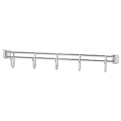 Alera Hook Bars For Wire Shelving, Five Hooks, 24" Deep, Silver, 2 Bars/Pack (ALESW59HB424SR)
