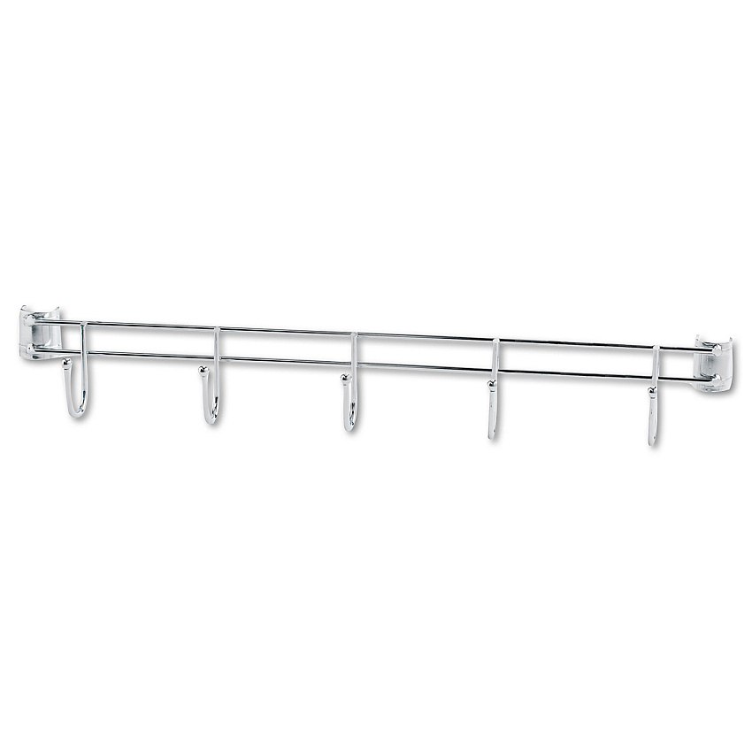 Alera Hook Bars For Wire Shelving, Five Hooks, 24" Deep, Silver, 2 Bars/Pack (ALESW59HB424SR)