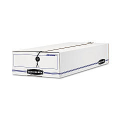 Bankers Box LIBERTY Check and Form Boxes, 11" x 24" x 5", White/Blue, 12/Carton (00005)