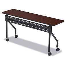 Iceberg OfficeWorks Mobile Training Table, Rectangular, 72w x 18d x 29h, Mahogany/Black (68068)