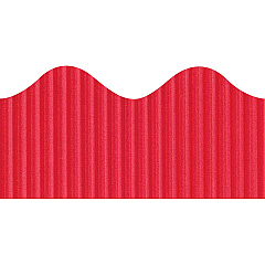 Bordette Decorative Border Rectangle with Scalloped Trim Shape - Pin-up - Flame - Fadeless - 4" Height x 2.25" Width x 600" Length - Dark Red - Paper - 1 Roll (37034) Bordette Decorative Border Rectangle with Scalloped Trim Shape - Pin-up - Flame - Fadeless - 4" Height x 2.25" Width x 600" Length - Dark Red - Paper - 1 Roll (37034)