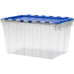Akro-Mils 12-Gallon Keep Box Container with Lid External Dimensions: 21.5" Length x 15" Width x 12.5" Height - 12 gal - Hinged Closure - Clear - For Apparel - 1 Each (66486CLDBL)