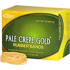Alliance Rubber Pale Crepe Gold Rubber Bands Size: #16 - 2.5" Length x 0.1" Width - Reusable, Stretchable, Durable - Golden Crepe - 669 / Box (20169)
