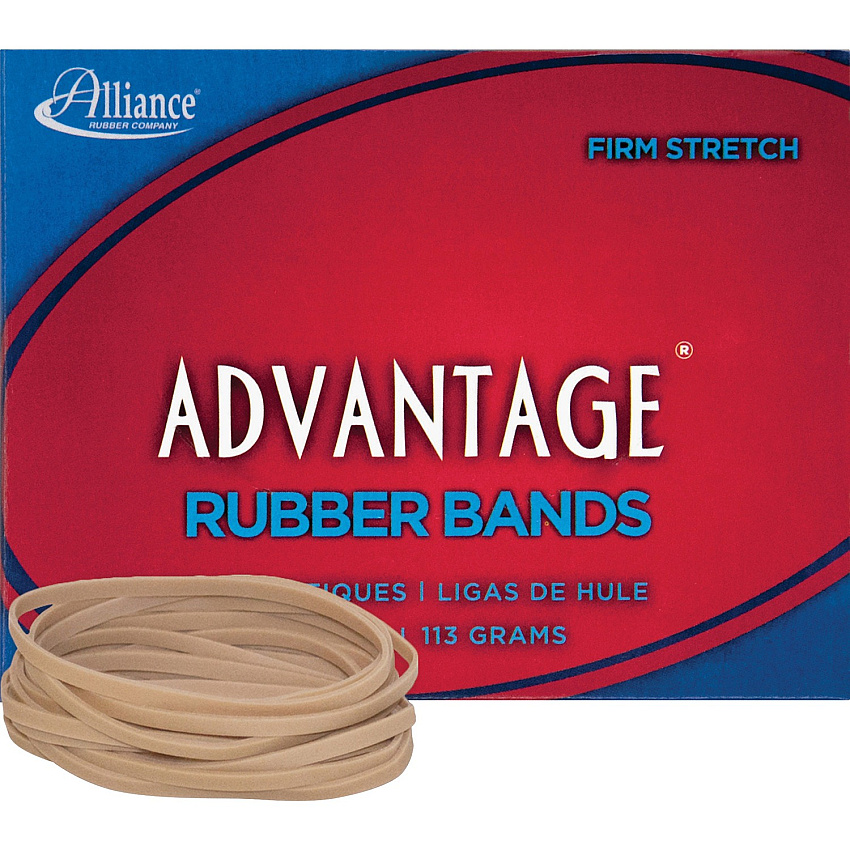 Alliance Rubber Advantage Rubber Bands Size: #33 - 3.5" Length x 0.1" Width - Stretchable, Elastic - Natural Crepe - 600 / Box (26339)