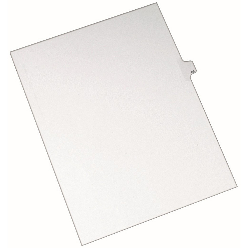 Avery&reg; Allstate-Style Individual Legal Dividers 25 x Divider(s) - Side Tab(s) - 85 - 1 Tab(s)/Set - 8.5" Divider Width x 11" Divider Length - Letter - 8.50" Width x 11" Length - White Paper Divider - 20% Recycled - 1 Pack (82283)