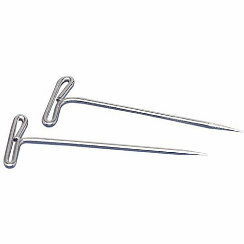 Gem Office Products T-pins 2" Length - Nickel - Steel - 100 / Box (85T)