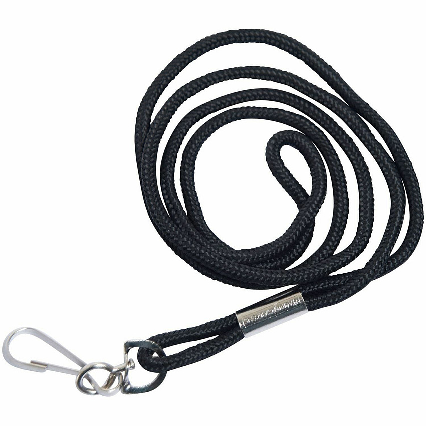 SICURIX Standard Rope Lanyard Standard - Hook Attachment - 36" Length - Black - Nylon - 12 / Pack (68939)