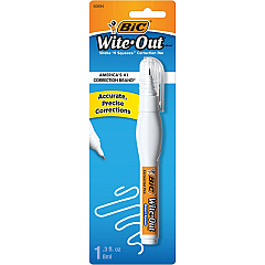 BIC Shake 'n Squeeze Correction Pen, White Tip Applicator - 8 mL - White - Fast-drying, Pocket Clip - 1 Pack (WOSQPP11) BIC Shake 'n Squeeze Correction Pen, White Tip Applicator - 8 mL - White - Fast-drying, Pocket Clip - 1 Pack (WOSQPP11)