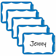C-Line Self-adhesive Color Border Name Badges 3 1/2" Width x 2 1/4" Length - Removable Adhesive - Rectangle - Blue - 100 / Box (92265) C-Line Self-adhesive Color Border Name Badges 3 1/2" Width x 2 1/4" Length - Removable Adhesive - Rectangle - Blue - 100 / Box (92265)