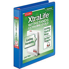 Cardinal® Xtralife ClearVue Locking Slant-D Binder 1" Binder Capacity - Letter - 8 1/2" x 11" Sheet Size - 270 Sheet Capacity - 1" Spine Width - 3 Ring - Fastener: D-Ring - Pocket: 2, Inside Front & Back - Polyolefin - Blue - 14.40 oz - Non-st (26302) Cardinal® Xtralife ClearVue Locking Slant-D Binder 1" Binder Capacity - Letter - 8 1/2" x 11" Sheet Size - 270 Sheet Capacity - 1" Spine Width - 3 Ring - Fastener: D-Ring - Pocket: 2, Inside Front & Back - Polyolefin - Blue - 14.40 oz - Non-st (26302)