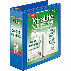 Cardinal® Xtralife ClearVue Locking Slant-D Binder 3" Binder Capacity - Letter - 8 1/2" x 11" Sheet Size - 725 Sheet Capacity - 2 29/32" Spine Width - 3 Ring - Fastener: D-Ring - Pocket: 2, Inside Front & Back - Polyolefin - Blue - 1.60 lb - N (26332) Cardinal® Xtralife ClearVue Locking Slant-D Binder 3" Binder Capacity - Letter - 8 1/2" x 11" Sheet Size - 725 Sheet Capacity - 2 29/32" Spine Width - 3 Ring - Fastener: D-Ring - Pocket: 2, Inside Front & Back - Polyolefin - Blue - 1.60 lb - N (26332)