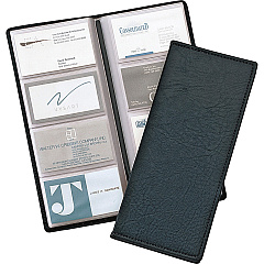 Cardinal&reg; Sewn 96 Card File 96 Capacity - 4.25" Width x 10.38" Length - Black Vinyl Cover - 1 Each (34422)