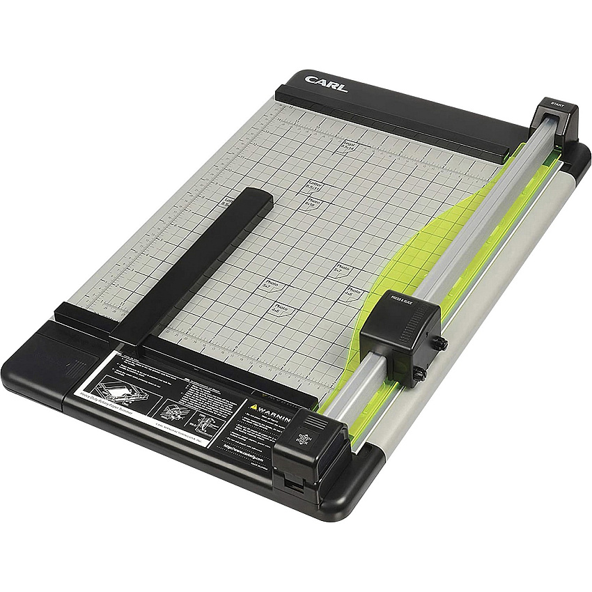 CARL Heavy-Duty 15" Paper Trimmer 36 Sheet Cutting Capacity - 1 Carbide Blade - 15" Cutting Length - 0.7" Height x 14" Width x 15.3" Length - Heavy Duty, Locking Blade - Metal, Acrylonitrile Butadiene Styrene (ABS), Acrylic - Gray - 1 Each (12220)
