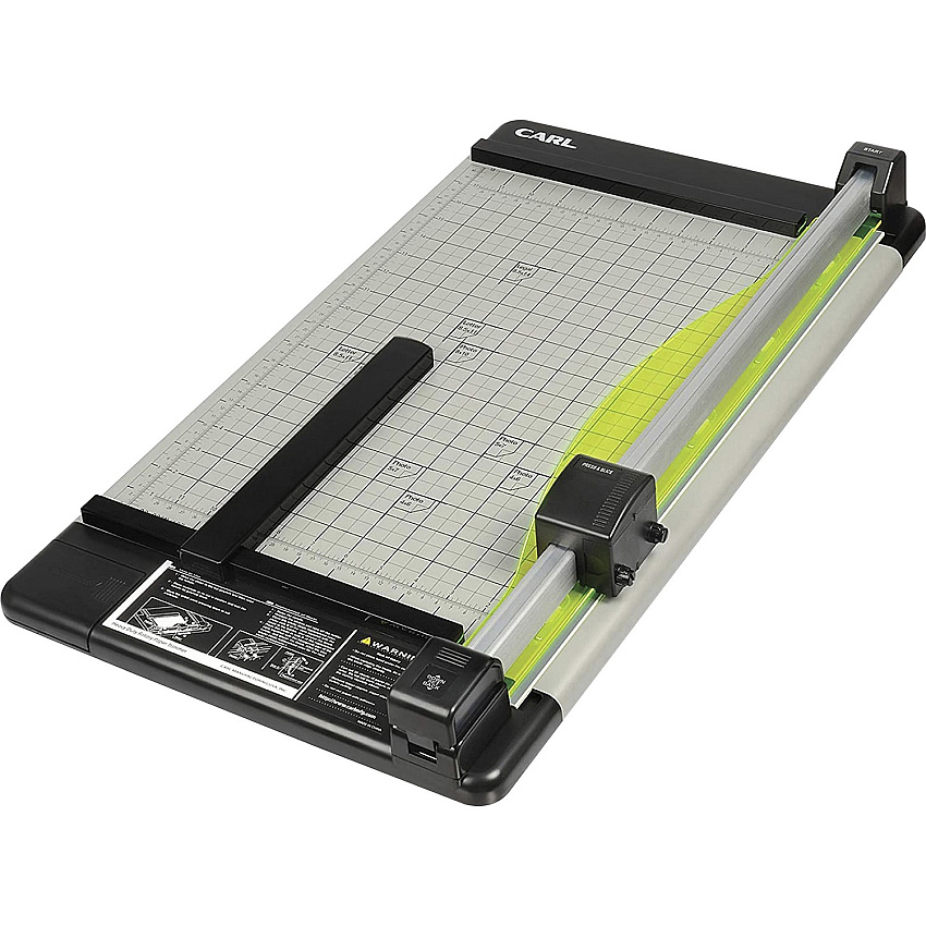 CARL Heavy-Duty Metal Base 18" Paper Trimmer 36 Sheet Cutting Capacity - 1 Carbide Blade - 18" Cutting Length - 0.7" Height x 14" Width x 18.3" Length - Heavy Duty, Locking Blade - Metal, Acrylonitrile Butadiene Styrene (ABS), Acrylic - Gray - 1 E (12238)