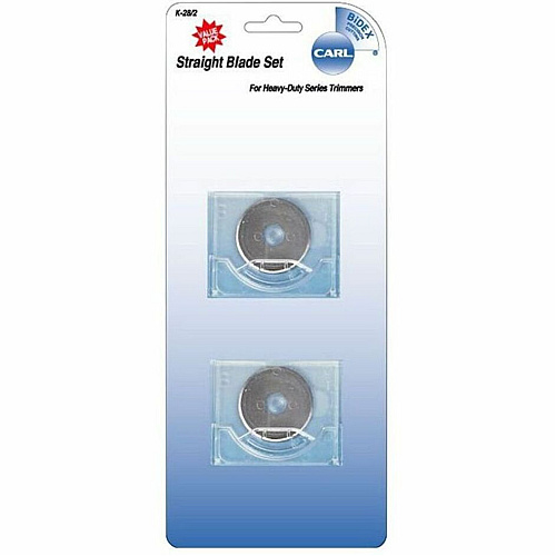 CARL Rotary Trimmer Straight Blade Set 1.10" Length - Straight Style - Steel - Silver - 1 Set (14028)