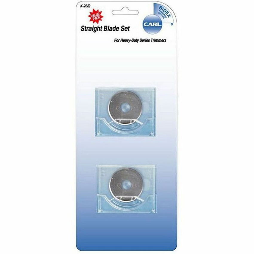 CARL Rotary Trimmer Straight Blade Set 1.10" Length - Straight Style - Steel - Silver - 1 Set (14028)