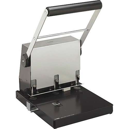 CARL Extra Heavy-duty 3-hole Power Punch 3 Punch Head(s) - 300 Sheet of 20lb Paper - 9/32" Punch Size - Steel - Platinum - 1 Each (63300)