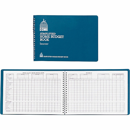 Dome Simplified Home Budget Book 64 Sheet(s) - Wire Bound - 10.50" x 7.50" Sheet Size - White - White Sheet(s) - Blue Cover - Recycled - 1 Each (840)