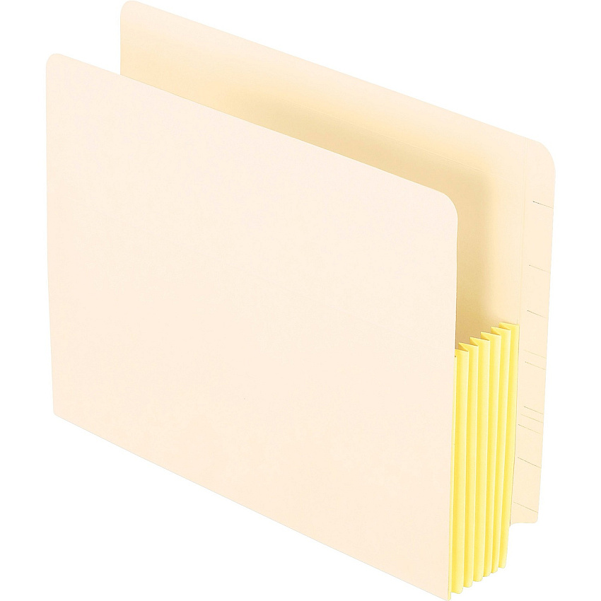 Pendaflex Letter Recycled File Pocket 8 1/2" x 11" - 5 1/4" Expansion - Manila Paper, Tyvek - Manila - Tab, Reinforced Gusset - 10% Recycled - 10 / Box (12834)