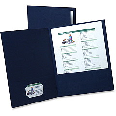 Oxford Letter Recycled Pocket Folder 8 1/2" x 11" - 2 Internal Pocket - Linen - Navy Blue - 35% Recycled - 5 / Pack (50543) Oxford Letter Recycled Pocket Folder 8 1/2" x 11" - 2 Internal Pocket - Linen - Navy Blue - 35% Recycled - 5 / Pack (50543)