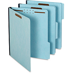 Pendaflex 1/3 Tab Cut Letter Recycled Classification Folder 8 1/2" x 11" - 200 Sheets Capacity - 1" Expansion - 2 Fastener - 2" for Folder - Top Tab Location - Assorted Tab Position - 25 pt. - Pressboard - Light Blue - 60% Recycled - 25 / Box (615F213BLU)
