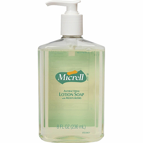 Micrell Antibacterial Lotion Soap Citrus Scent - 8 fl oz - Push Pump Dispenser - Kill Germs - Hand - Antibacterial - Anti-irritant, Bio-based - 1 Each (975212)