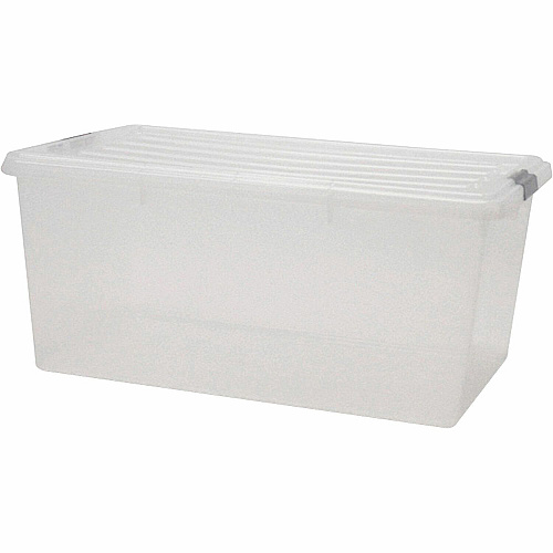 IRIS Clear Storage Boxes with Lids External Dimensions: 17.5" Width x 26.1" Depth x 11.9" Height - 17 gal - Stackable - Polypropylene - Clear - For Multipurpose - 5 / Carton (100101)