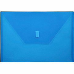 Lion A4 Recycled File Pocket 8 17/64" x 11 11/16" - Polypropylene - Blue - Weather Proof, Hook & Loop Closure, Heavy Duty - 20% Recycled - 1 Each (22080BL)