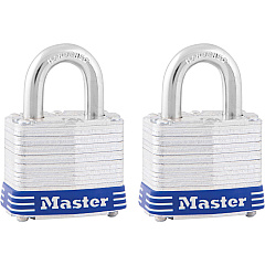 Master Lock High Security Padlock Keyed Alike - 0.28" Shackle Diameter - Cut Resistant, Pick Proof, Rust Resistant - Steel - Silver - 2 / Pack (3T)