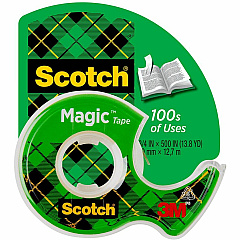Scotch Dispensing Matte Finish Magic Tape 18.06 yd Length x 0.75" Width - 1" Core - Clear - Permanent Adhesive Backing - Dispenser Included - Handheld Dispenser - Split Resistant, Tear Resistant - For Mending, Splicing - 1 Roll (122)