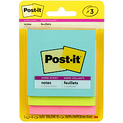 Post-it® Super Sticky Notes - Supernova Neons Color Collection 135 - 3" Flag/Note Width x 3" Flag/Note Length - Square - 45 Sheets per Pad - Unruled - Aqua Splash, Acid Lime, Tropical Pink - Paper - Self-adhesive - 1 Pack (3321SSAN) Post-it® Super Sticky Notes - Supernova Neons Color Collection 135 - 3" Flag/Note Width x 3" Flag/Note Length - Square - 45 Sheets per Pad - Unruled - Aqua Splash, Acid Lime, Tropical Pink - Paper - Self-adhesive - 1 Pack (3321SSAN)