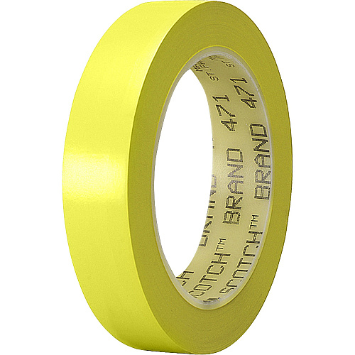 3M Marking Tape 36 yd Length x 1" Width - 3" Core - Yellow - Vinyl - Solvent Resistant - For Color Coding, Abrasion Protection, Decorating, Sealing, Patching, Splicing, Wrapping - 1 Roll (4711YE)