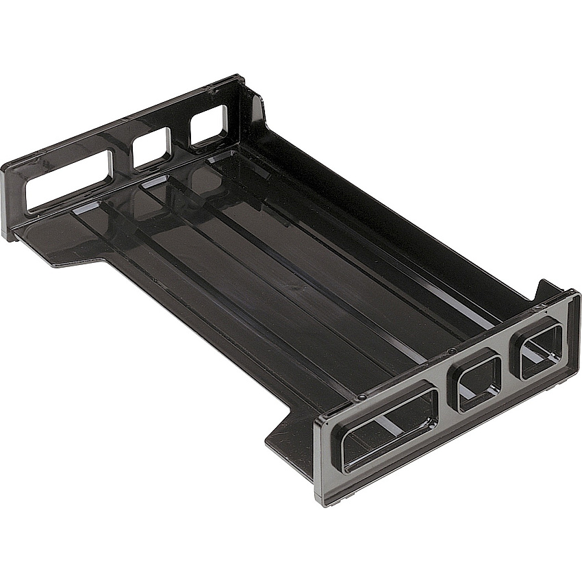 Officemate Side-Loading Desk Tray 2.80" Height x 16.25" Width x 9" Depth - Desktop - Stackable, Durable, Non-stick, Carrying Handle, Portable - Black - Plastic - 1 Each (21102)