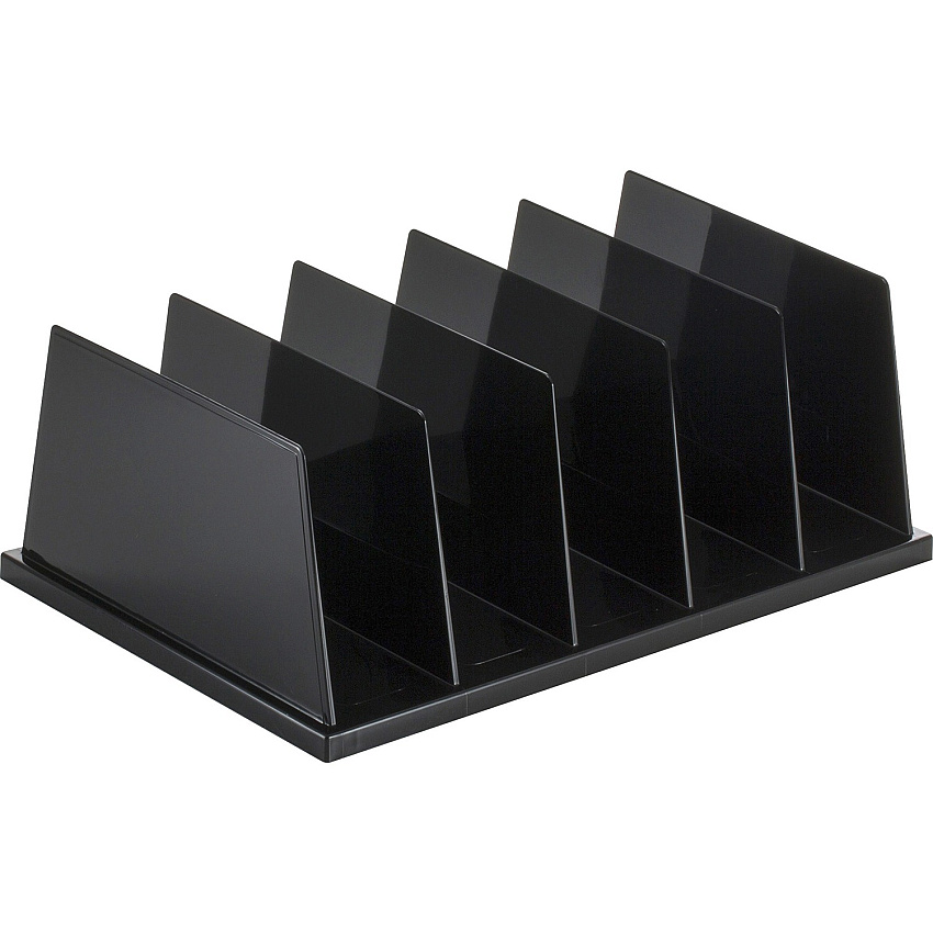 Officemate Desktop Sorter 5 Compartment(s) - 9" Height x 13.50" Width x 5" Depth - Desktop - Black - Plastic - 1 Each (21222)