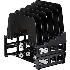 Officemate Tray/Incline Sorter Combo 5 Compartment(s) - 14" Height x 9.12" Width x 13.50" Depth - Desktop - Stackable - Black - 1 Pack (22112)
