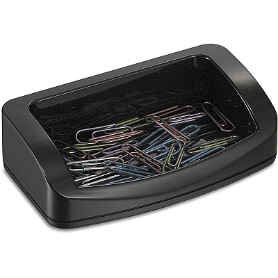 Officemate 2200 Series Business Card/Clip Holder 1.4" Height x 7.8" Width x 3" Depth - Plastic - Black - 1 Each (22332)