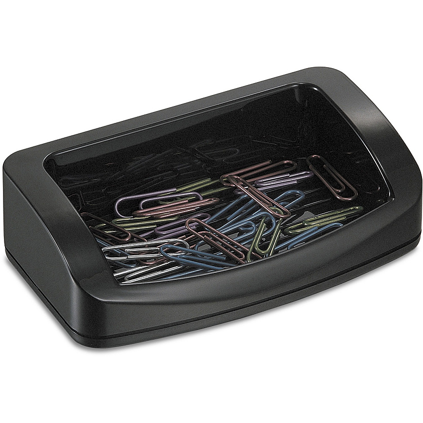 Officemate 2200 Series Business Card/Clip Holder 1.4" Height x 7.8" Width x 3" Depth - Plastic - Black - 1 Each (22332)