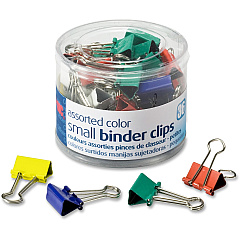 Officemate Binder Clips Small - 0.37" Size Capacity - Assorted - 36 / Pack (31028)
