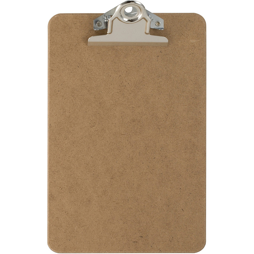 Officemate Hardboard Clipboards 1" Clip Capacity - 6" x 9" Sheet Size - Clamp - Hardboard - Brown - 1 Each (83103)